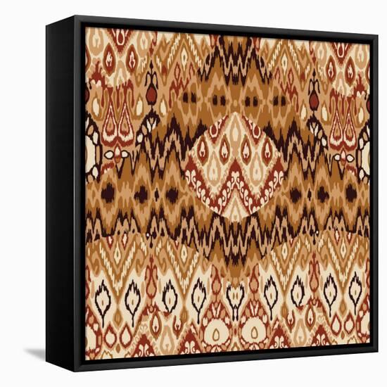 Patchwork Ethnic Bohemian Arabesque Pattern Print. Seamless Zigzag Geometric Ornament Abstract Back-Cosveta-Framed Stretched Canvas