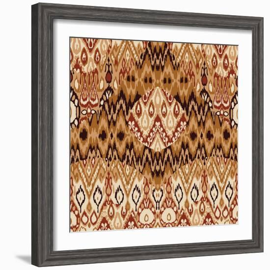 Patchwork Ethnic Bohemian Arabesque Pattern Print. Seamless Zigzag Geometric Ornament Abstract Back-Cosveta-Framed Premium Giclee Print