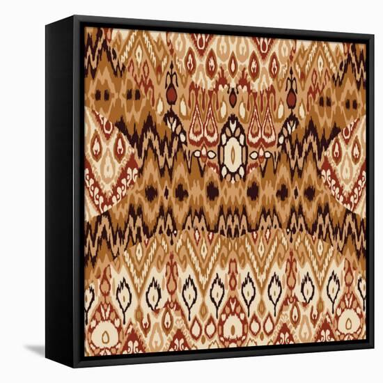 Patchwork Ethnic Bohemian Arabesque Pattern Print. Seamless Zigzag Geometric Ornament Abstract Back-Cosveta-Framed Stretched Canvas