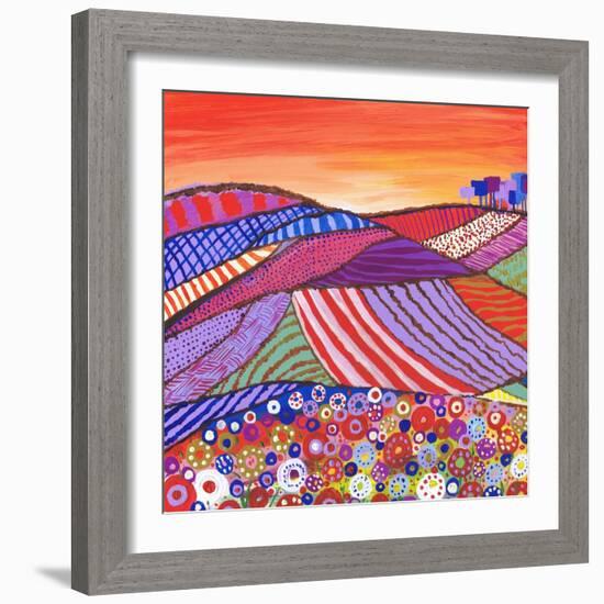 Patchwork Fields in Scotland-Caroline Duncan-Framed Giclee Print