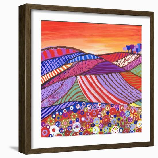 Patchwork Fields in Scotland-Caroline Duncan-Framed Giclee Print