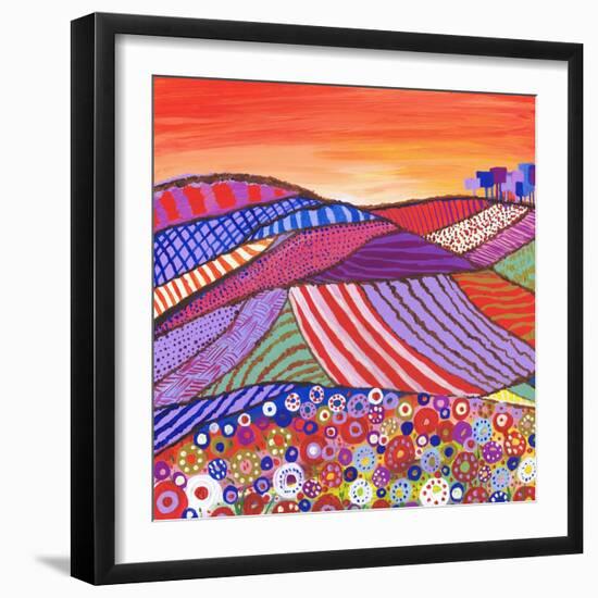 Patchwork Fields in Scotland-Caroline Duncan-Framed Giclee Print