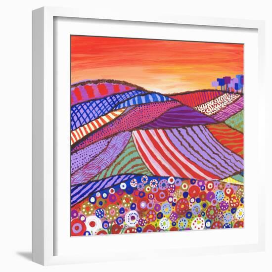 Patchwork Fields in Scotland-Caroline Duncan-Framed Giclee Print