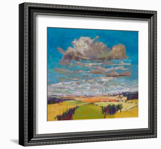 Patchwork Fields&Summer Clouds-null-Framed Art Print