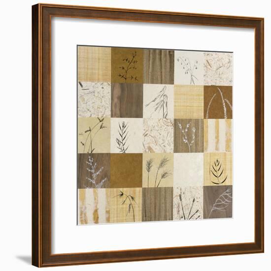 Patchwork of Leaves I-Julieann Johnson-Framed Premium Giclee Print