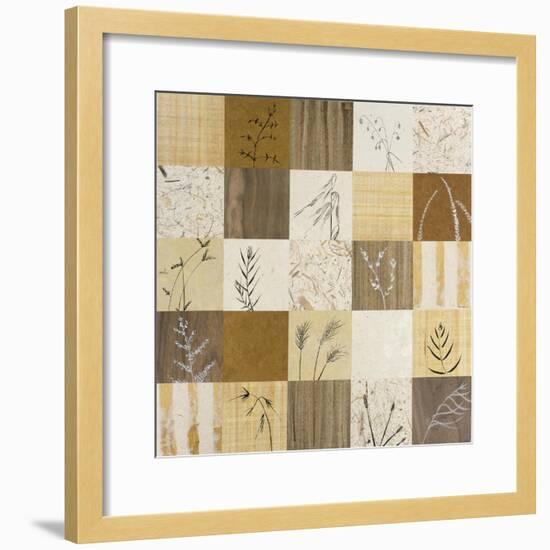 Patchwork of Leaves I-Julieann Johnson-Framed Premium Giclee Print