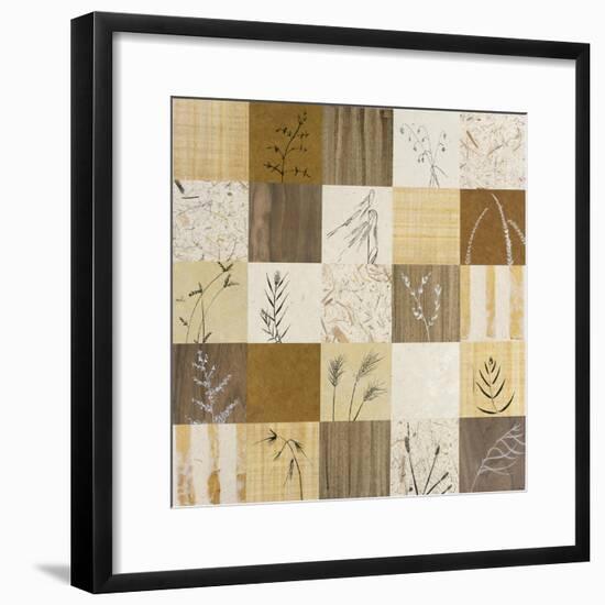 Patchwork of Leaves I-Julieann Johnson-Framed Premium Giclee Print