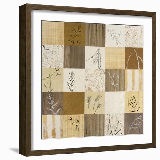 Patchwork of Leaves I-Julieann Johnson-Framed Premium Giclee Print