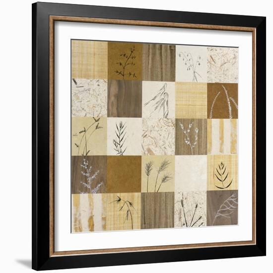 Patchwork of Leaves I-Julieann Johnson-Framed Premium Giclee Print