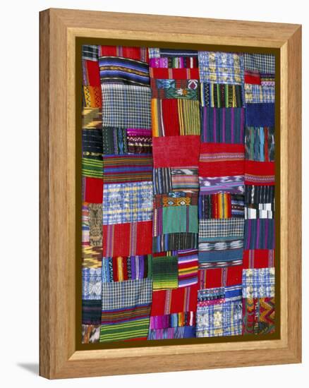 Patchwork Quilt, San Antonio Aguas Calientes, Guatemala, Central America-Upperhall-Framed Premier Image Canvas