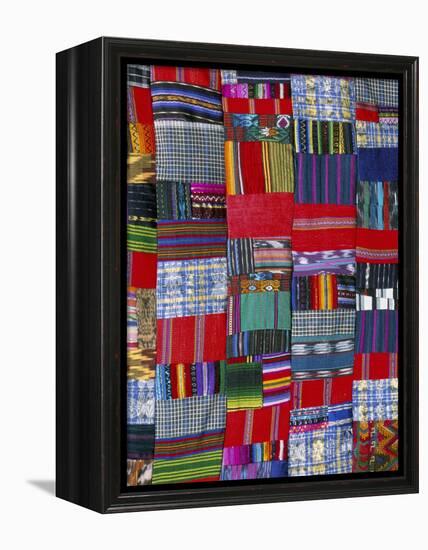 Patchwork Quilt, San Antonio Aguas Calientes, Guatemala, Central America-Upperhall-Framed Premier Image Canvas