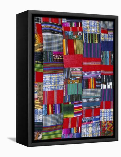 Patchwork Quilt, San Antonio Aguas Calientes, Guatemala, Central America-Upperhall-Framed Premier Image Canvas