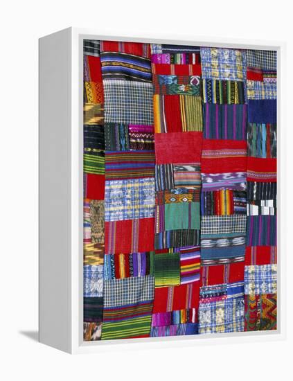 Patchwork Quilt, San Antonio Aguas Calientes, Guatemala, Central America-Upperhall-Framed Premier Image Canvas