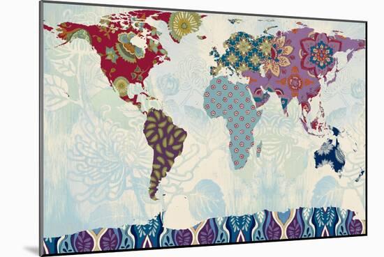 Patchwork World Map-Lanie Loreth-Mounted Art Print