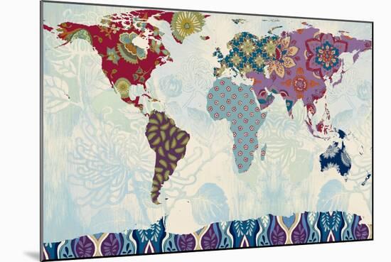 Patchwork World Map-Lanie Loreth-Mounted Art Print