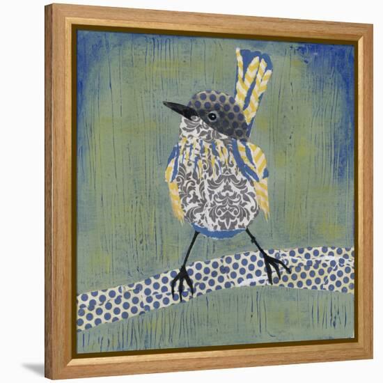 Patchwork Wren I-Grace Popp-Framed Stretched Canvas