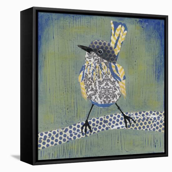 Patchwork Wren I-Grace Popp-Framed Stretched Canvas