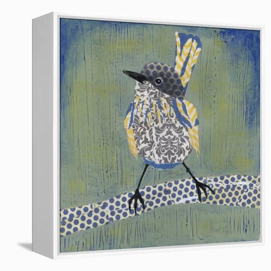 Patchwork Wren I-Grace Popp-Framed Stretched Canvas