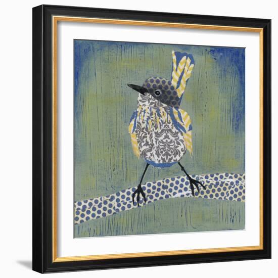 Patchwork Wren I-Grace Popp-Framed Art Print