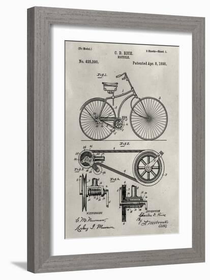 Patent--Bicycle-Alicia Ludwig-Framed Art Print