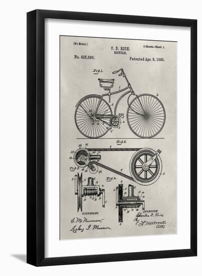 Patent--Bicycle-Alicia Ludwig-Framed Art Print