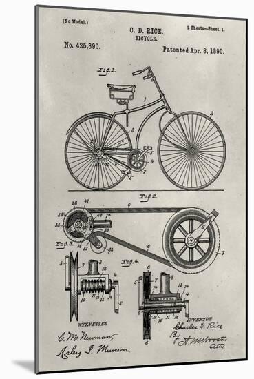 Patent--Bicycle-Alicia Ludwig-Mounted Art Print