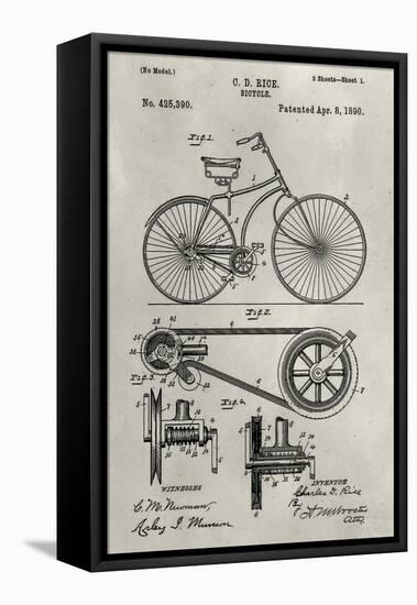 Patent--Bicycle-Alicia Ludwig-Framed Stretched Canvas