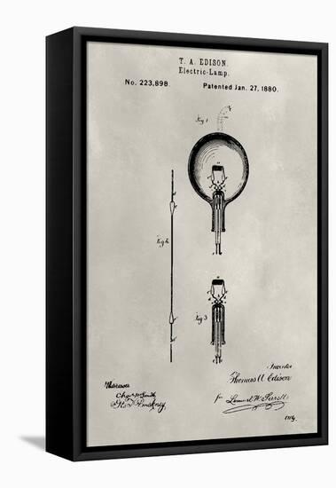 Patent--Light Bulb-Alicia Ludwig-Framed Stretched Canvas