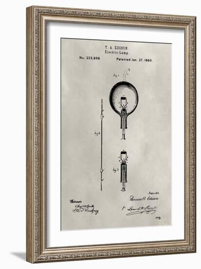 Patent--Light Bulb-Alicia Ludwig-Framed Art Print