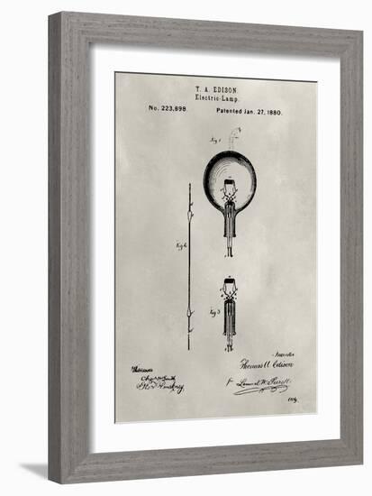 Patent--Light Bulb-Alicia Ludwig-Framed Art Print