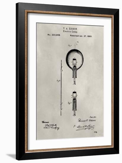 Patent--Light Bulb-Alicia Ludwig-Framed Art Print