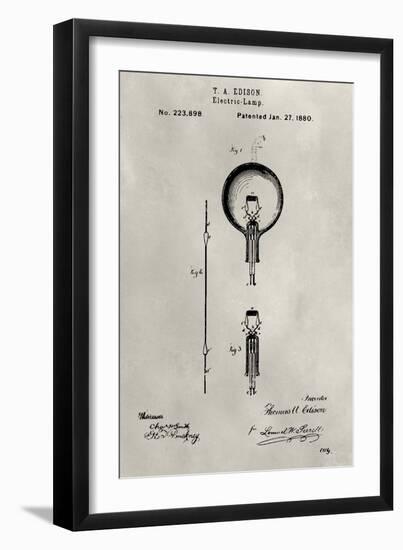 Patent--Light Bulb-Alicia Ludwig-Framed Art Print