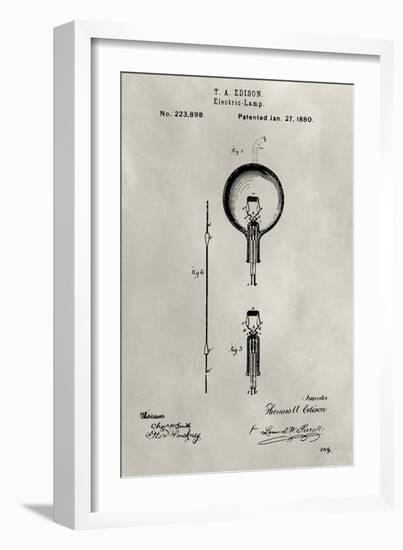 Patent--Light Bulb-Alicia Ludwig-Framed Art Print