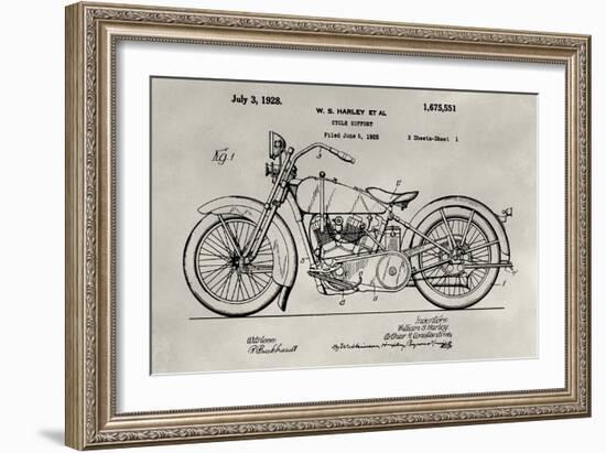 Patent--Motorcycle-Alicia Ludwig-Framed Art Print