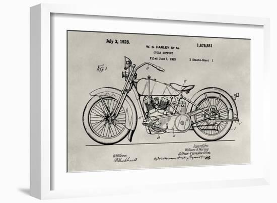 Patent--Motorcycle-Alicia Ludwig-Framed Art Print