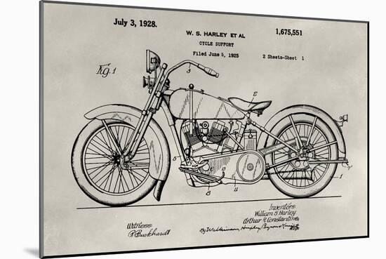 Patent--Motorcycle-Alicia Ludwig-Mounted Art Print