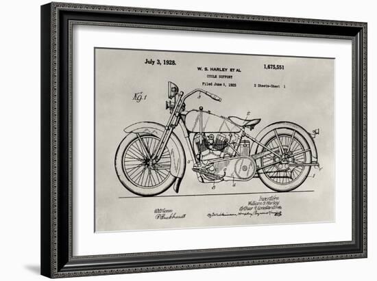 Patent--Motorcycle-Alicia Ludwig-Framed Art Print