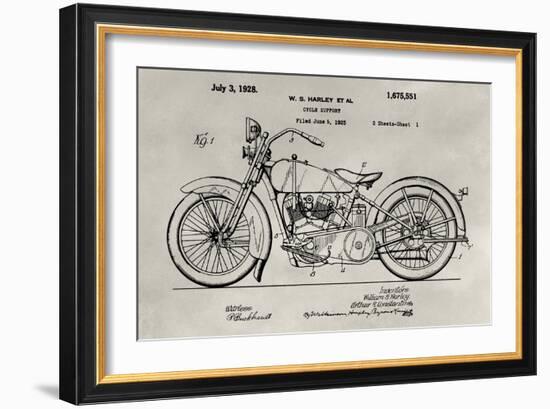 Patent--Motorcycle-Alicia Ludwig-Framed Art Print