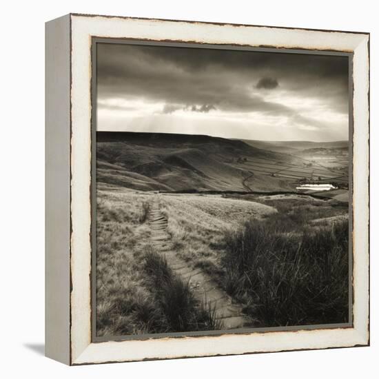 Path and Reservoir Above Lumbutts in Yorkshire. Photographed For 'Remains Of Elmet' by Ted Hughes-Fay Godwin-Framed Premier Image Canvas