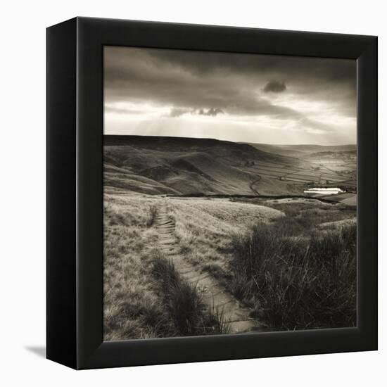 Path and Reservoir Above Lumbutts in Yorkshire. Photographed For 'Remains Of Elmet' by Ted Hughes-Fay Godwin-Framed Premier Image Canvas