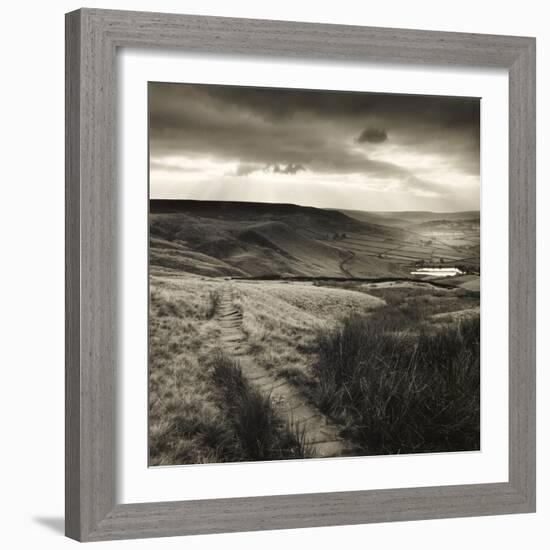 Path and Reservoir Above Lumbutts in Yorkshire. Photographed For 'Remains Of Elmet' by Ted Hughes-Fay Godwin-Framed Giclee Print