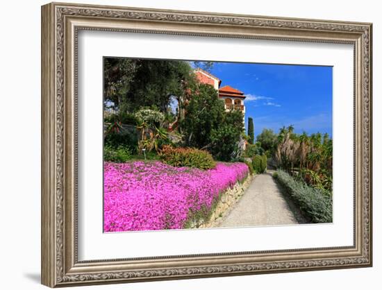 Path at Hanbury Botanic Gardens near Ventimiglia, Province of Imperia, Liguria, Italy-null-Framed Art Print