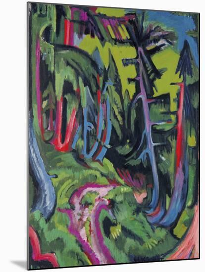 Path in Forest in the Mountains-Ernst Ludwig Kirchner-Mounted Giclee Print