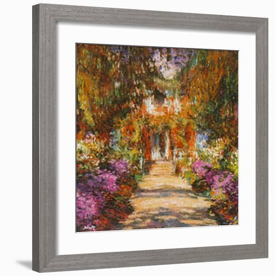 Path in Monet's Garden in Giverny-Claude Monet-Framed Art Print