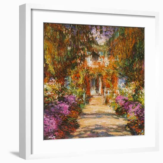 Path in Monet's Garden in Giverny-Claude Monet-Framed Art Print