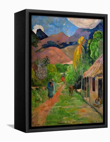 Path in Papeete, called rue du Tahiti. Oil on canvas (1891) 115.5 x 88.5 cm Cat. W 441.-Paul Gauguin-Framed Premier Image Canvas