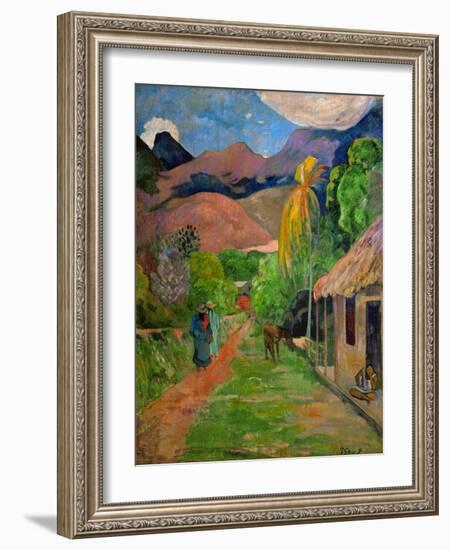 Path in Papeete, called rue du Tahiti. Oil on canvas (1891) 115.5 x 88.5 cm Cat. W 441.-Paul Gauguin-Framed Giclee Print