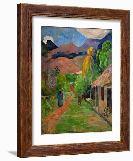 Path in Papeete, called rue du Tahiti. Oil on canvas (1891) 115.5 x 88.5 cm Cat. W 441.-Paul Gauguin-Framed Giclee Print