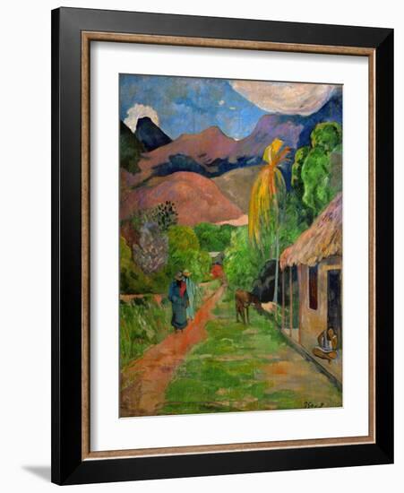 Path in Papeete, called rue du Tahiti. Oil on canvas (1891) 115.5 x 88.5 cm Cat. W 441.-Paul Gauguin-Framed Giclee Print