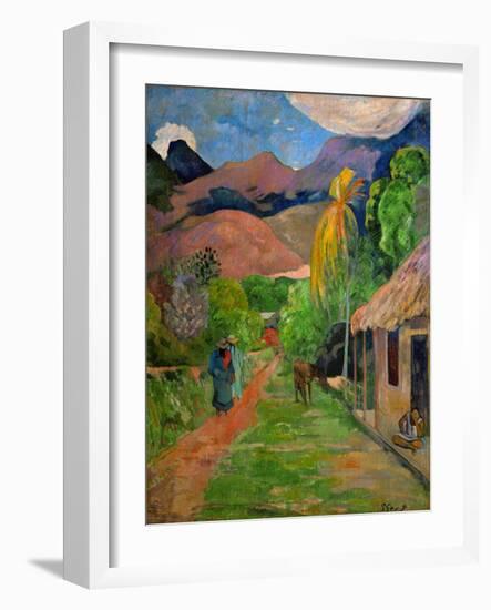 Path in Papeete, called rue du Tahiti. Oil on canvas (1891) 115.5 x 88.5 cm Cat. W 441.-Paul Gauguin-Framed Giclee Print